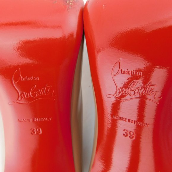 CHRISTIAN LOUBOUTIN Nude Patent Classic Heel Pumps 39 - Picture 8 of 9